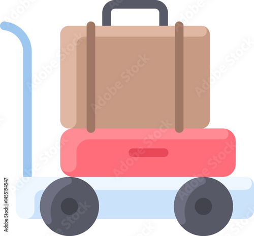 luggage cart illustration on a white background    
