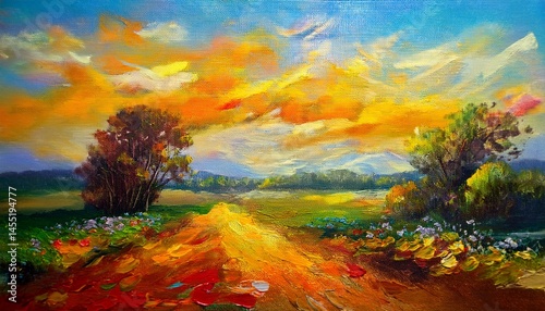 an impressionist oil painting oil color painting generative ai