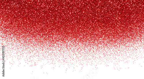 Red Glittering Particles Falling on Transparent Background