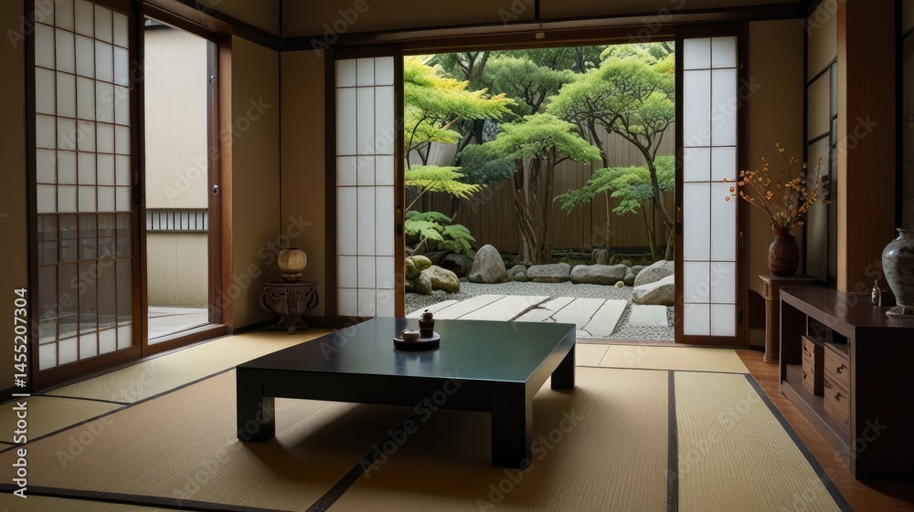Serenity and Elegance: A Luxurious Japanese-Style Room in a Traditional House Serenity and Elegance: A Luxurious Japanese-Style Room in a Traditional House