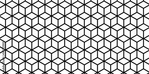 Cube shapes pattern. Repeated squares in 3d projection. Tile floor mosaic texture. Minimalistic abstract geometric print. Wallpaper with optical illusion. Vector graphic illustration.