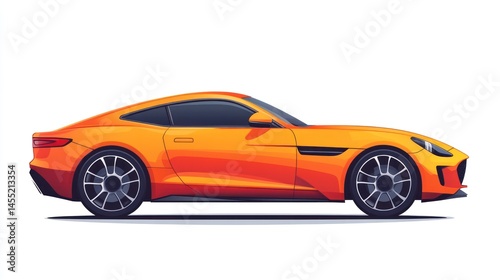 Orange sports car illustration