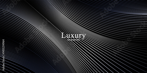 Luxury Elegant Super Car Automobile Urban Design Background. Premium Black Silver Metallic Shine lines Effect Display showroom in store.
