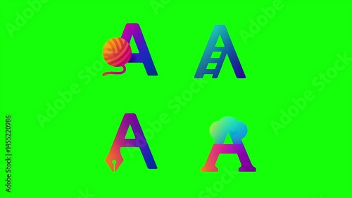 Animated video features a vibrant collection of letter 