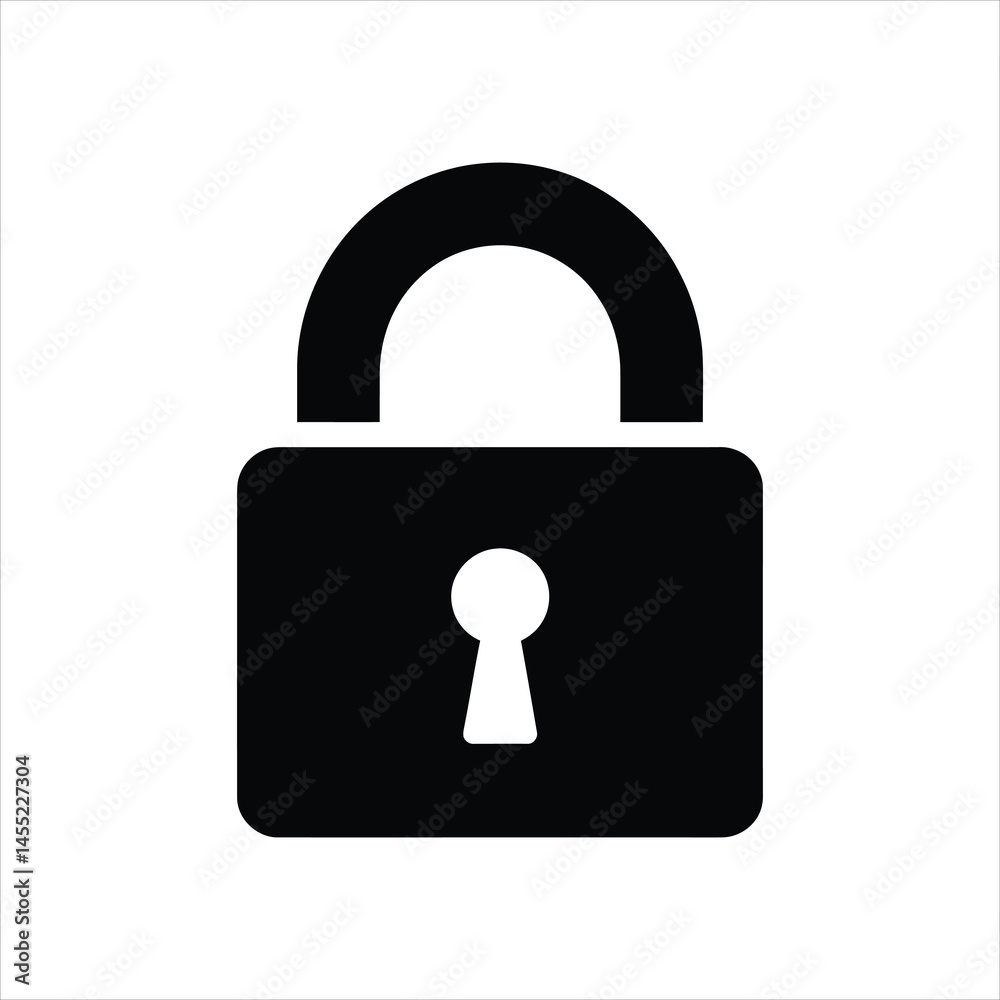 Padlock Icon – Vector Silhouette Security Lock Symbol Padlock Icon – Vector Silhouette Security Lock Symbol