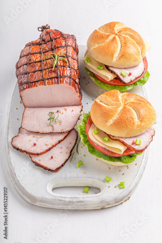 Delicious and fresh sandwich for morning breakfast.