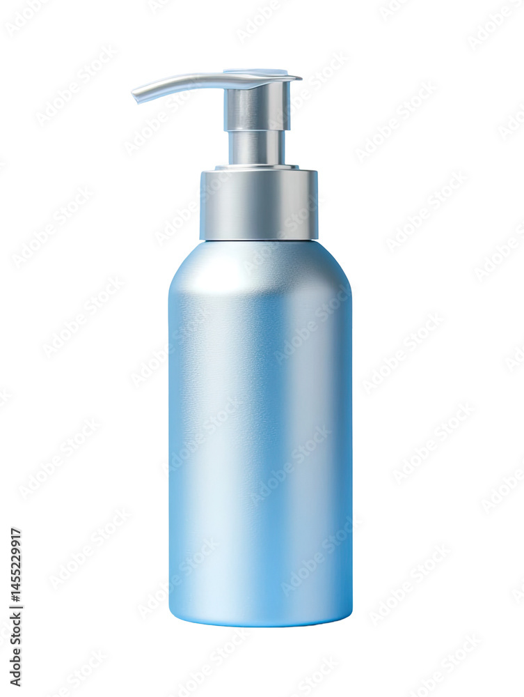 Silver-toned bottle with pump Silver-toned bottle with pump