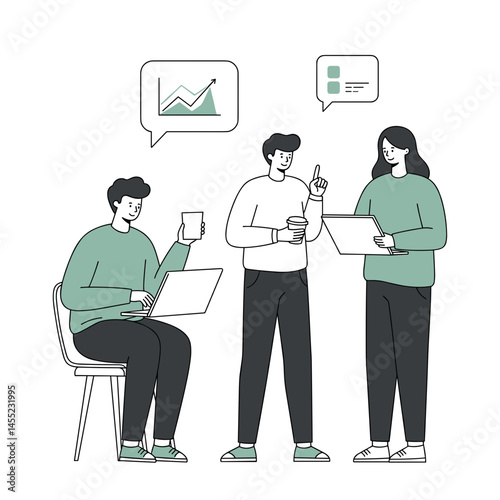 Startup founders cooperating and discussing business ideas  