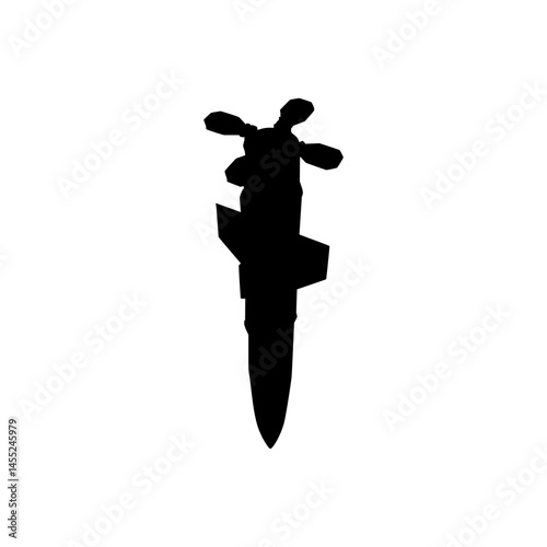 Atomic Bomb Silhouette, can use for Art Illustration, Icon, Symbol, Pictogram, News Illustration, or Graphic Design Element. Vector Illustration