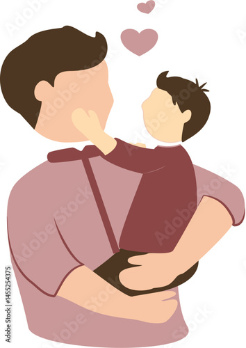 Tender Father-Son Moment: A Simple Illustration of Paternal Love
