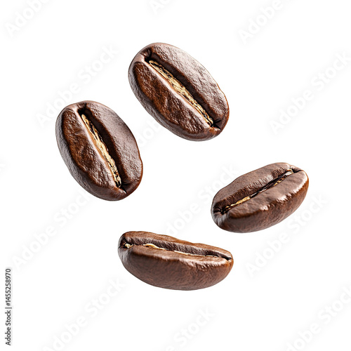 Wallpaper Mural Coffee beans falling in the air isolated on a white background. Coffee beans flying. Torontodigital.ca