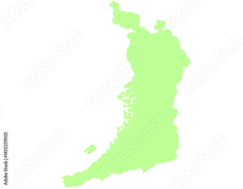 大阪府　地図　黄緑　イラスト