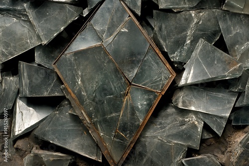 Abstract Arrangement of Muscovite Mica Sheets with Reflected Illumination
