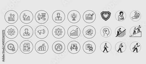 Minimal HR Line Icons – 10 Office & Business Vector Pack.
