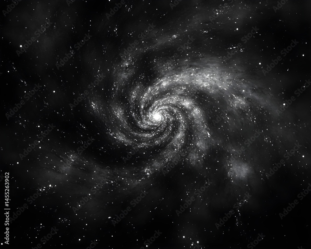 Fototapeta premium Immerse Yourself In Hypnotic Fractal Patterns With Spirals On Black Cosmic Backgrounds For Artistic Inspiration