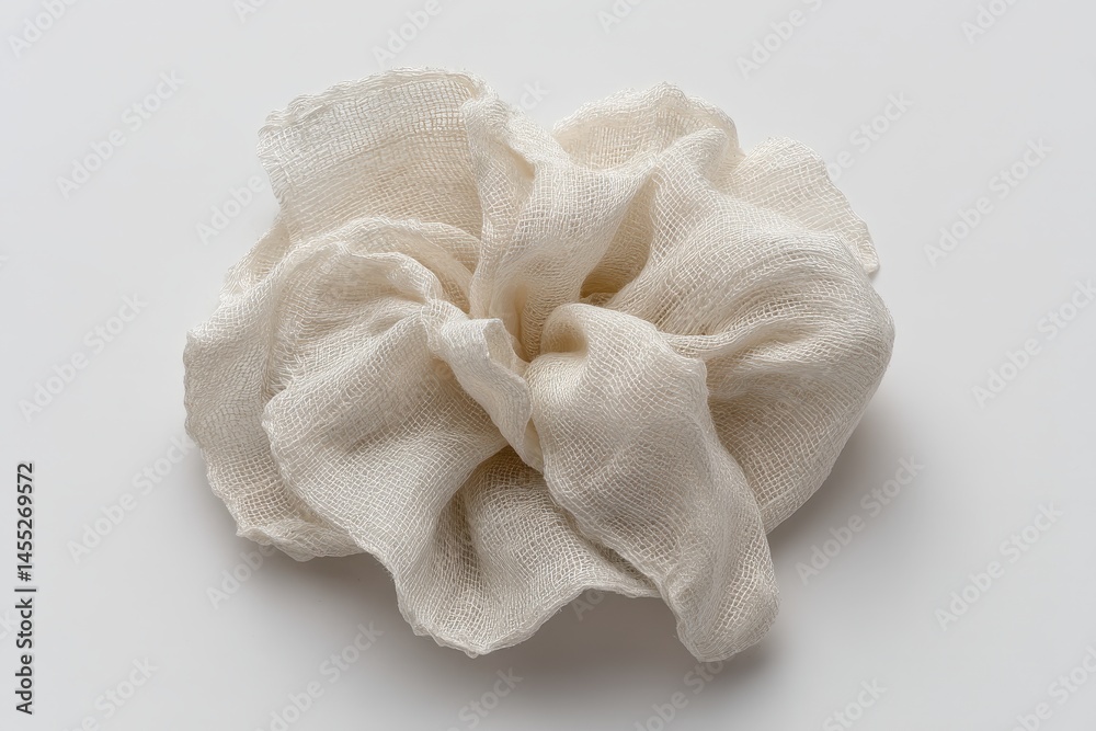 Obraz premium Soft white fabric resembling a flower shape.