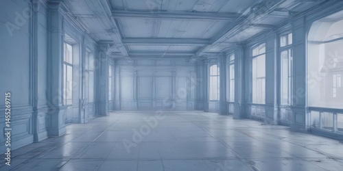 Blueprint overlay with faded blue photo effect, architectural lines, exterior, texture