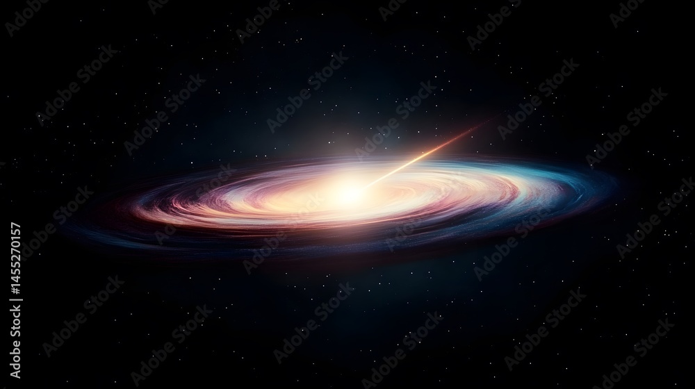 Spiral Galaxy Core with Bright Light Beam in Dark Space Stunning Cosmic Background Spiral Galaxy Core with Bright Light Beam in Dark Space Stunning Cosmic Background
