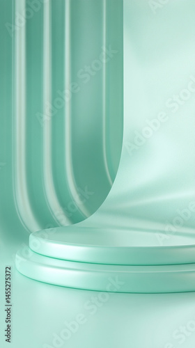 Obraz na płótnie Minimalistic light green background banner symbolizes freshness, renewal, calm energy, and eco-conscious design, ideal for wellness brands, organic products, and peaceful visual communication.
w salonie