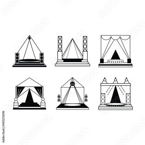 Stage Spotlight Icon – Vector Illustration of Theater Light for Performances and Events