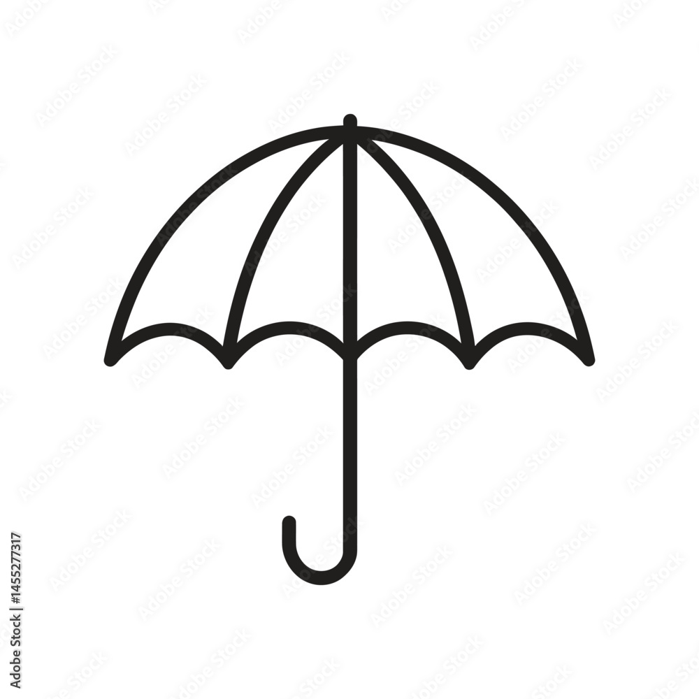 Simple Umbrella Outline Icon with Transparent Background, Weather Protection Design Simple Umbrella Outline Icon with Transparent Background, Weather Protection Design