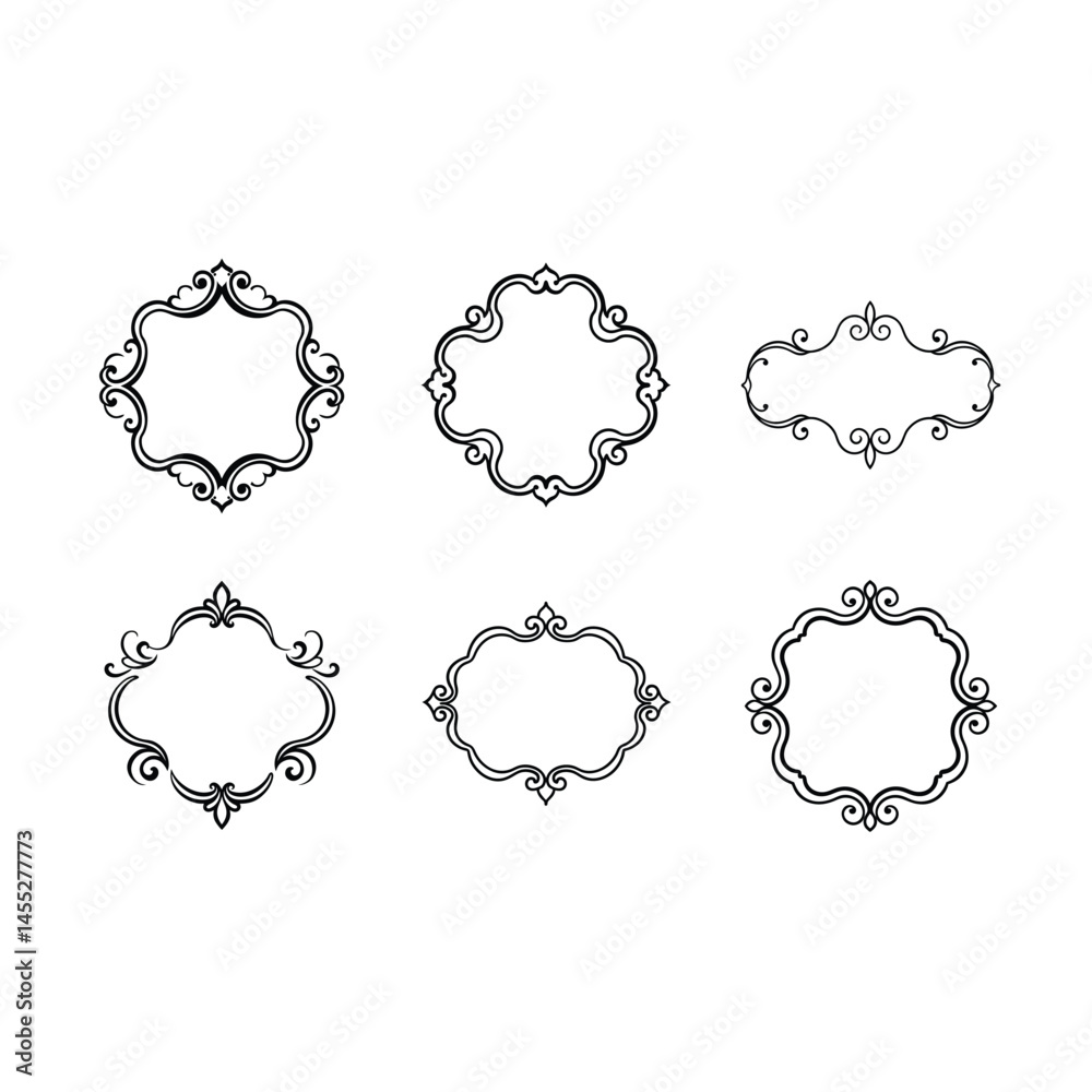 Elegant Rococo Trim Decorative Border Vector Design Elegant Rococo Trim Decorative Border Vector Design