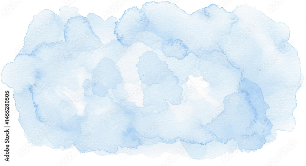 Blue Abstract Watercolor Cloud Shape Isolated on White Background Blue Abstract Watercolor Cloud Shape Isolated on White Background