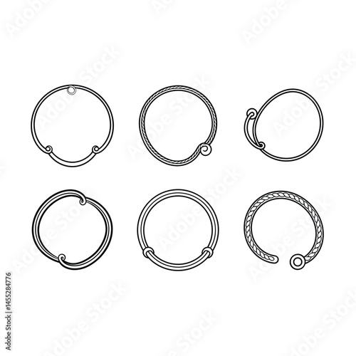Antique Loop Vintage Decorative Frame, Retro Circular Border Design