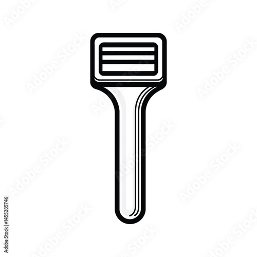 Stylish Razor Icon with Bold Black Outlines and Transparent Background Design