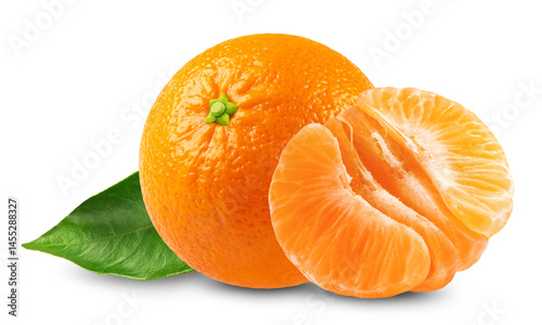 Tangerine. Mandarin isolated on transparent background.