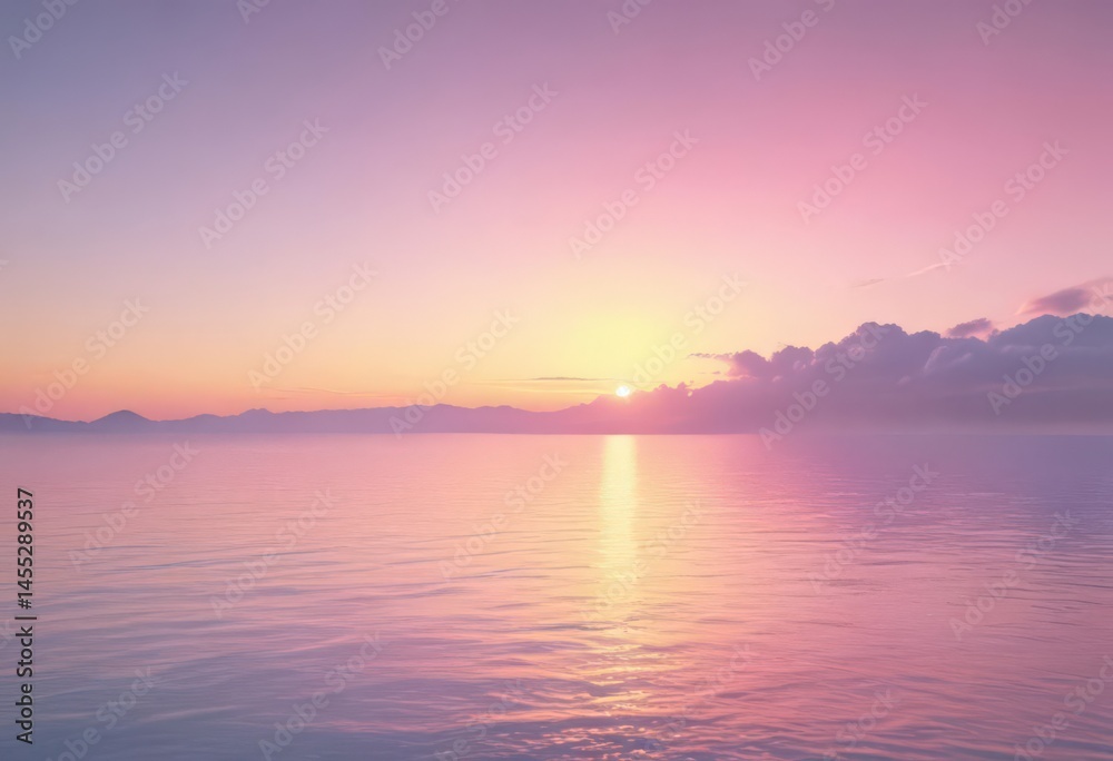 Obraz premium Soft pastel pink, blue, yellow gradient Fuzzy sunset effect , clouds, fluffy