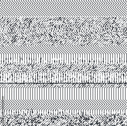 A striped texture with distorted or noisy horizontal zones.