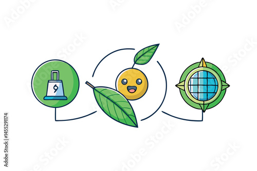 leaf transforming into an energy symbol with eco friendly design elements representing sustainability and green energy