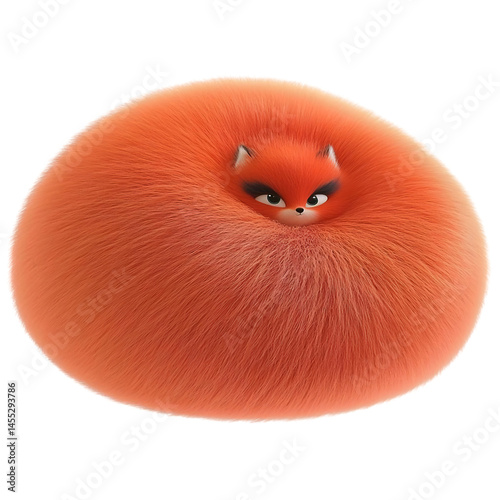 3D Illustration Of A Red Fox With Fluffy Fur And Angry Expression
