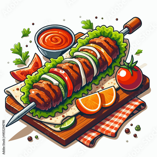 kebab food vector illustration