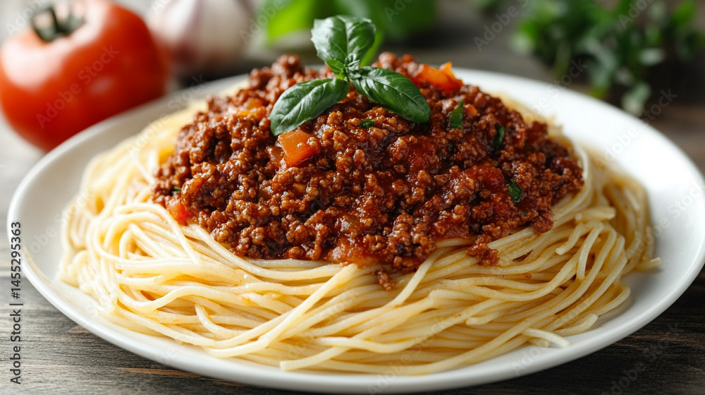 Classic Spaghetti Bolognese served on a white plate symbolizes comfort, tradition, and the warmth of Italian family meals, rich in flavor and rooted in centuries of culinary heritage.