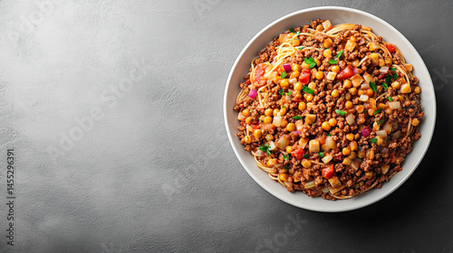 Obraz na płótnie Classic Spaghetti Bolognese served on a white plate symbolizes comfort, tradition, and the warmth of Italian family meals, rich in flavor and rooted in centuries of culinary heritage.
w salonie