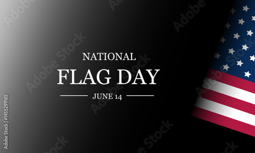 Flag Day In United States June 14 Background Vector Illustration