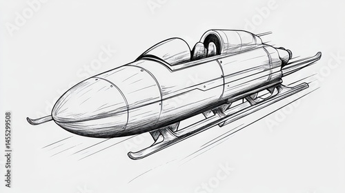 Conceptual sketch of a futuristic bobsled
