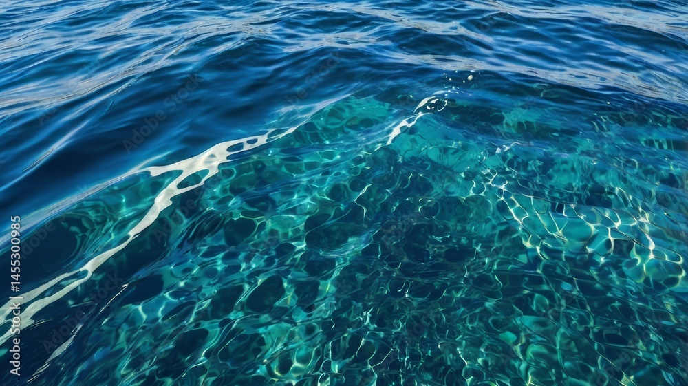 A captivating view into the crystalline turquoise sea, showcasing its depth and clarity A captivating view into the crystalline turquoise sea, showcasing its depth and clarity