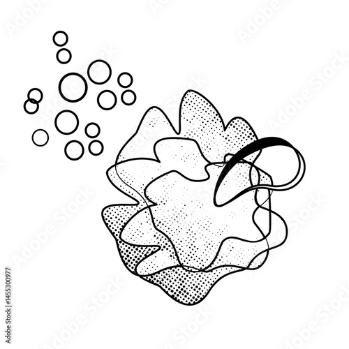 washcloth mesh black and white vector illustration