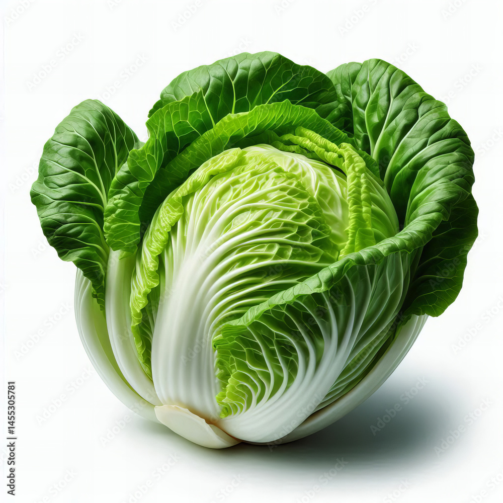 Fototapeta premium Fresh Chinese Cabbage Isolated on White Background