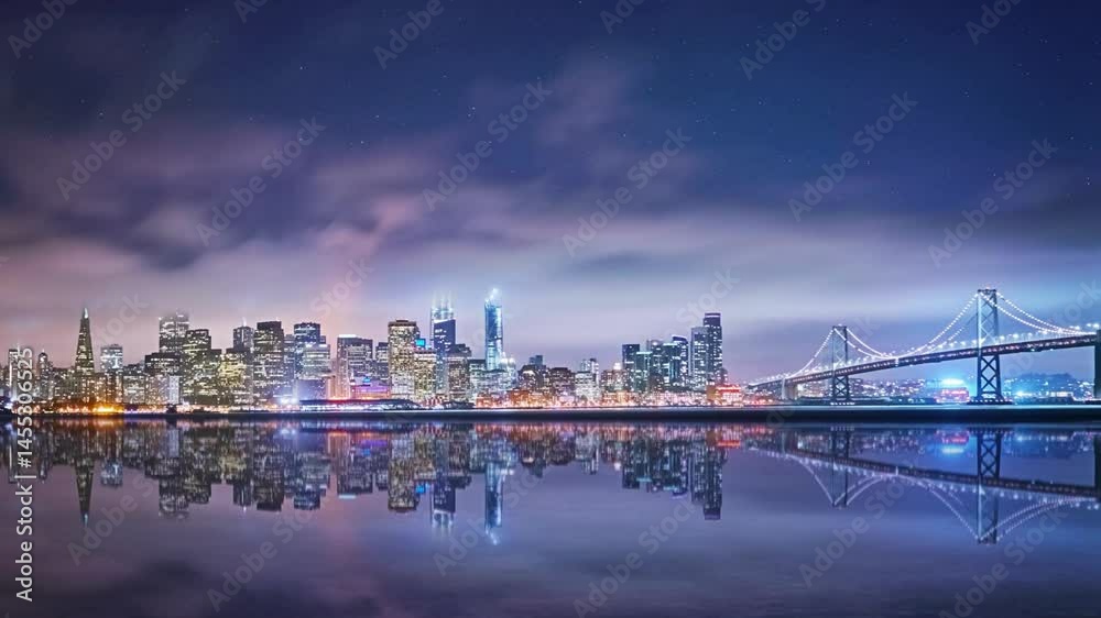 Orbiting Aerial of Ben Franklin Bridge in Philadelphia at Night with Rightward Descent 4K Orbiting Aerial of Ben Franklin Bridge in Philadelphia at Night with Rightward Descent 4K
