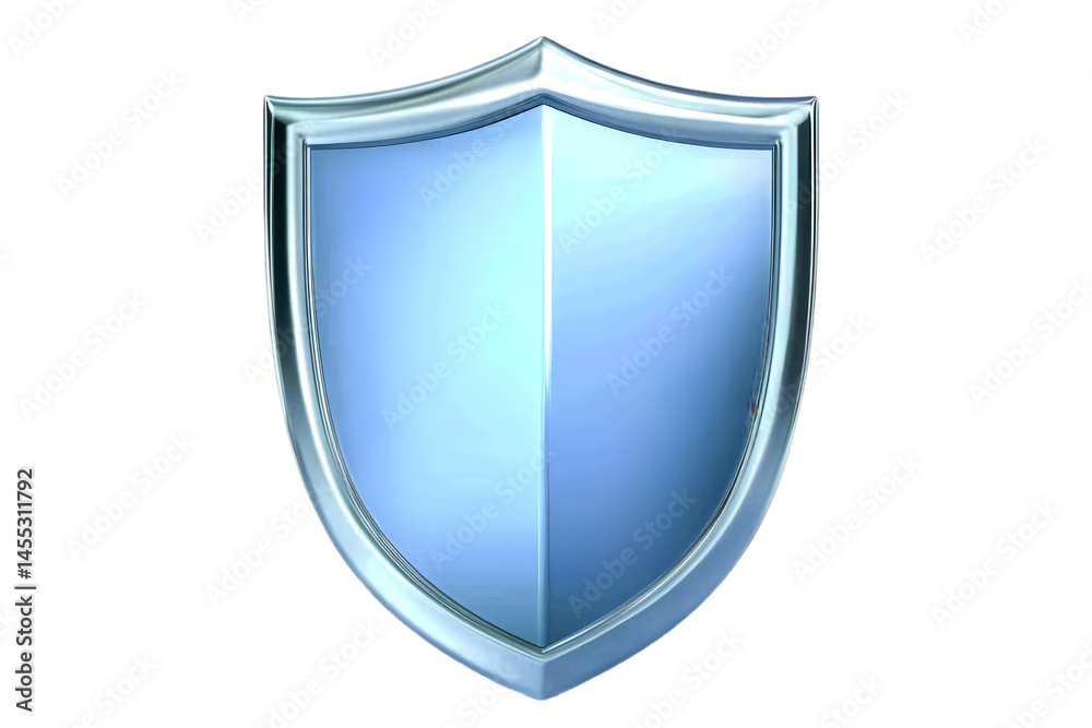 3D Rendered Shield Icon in Silver with Blue Gloss on Transparent Background 3D Rendered Shield Icon in Silver with Blue Gloss on Transparent Background