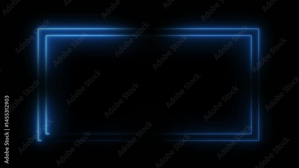 Neon rectangle frame. Abstract blue and green neon glowing line frame, abstract Glowing Neon light frame rectangle loading icon, animation on black background. Neon frame, bright glowing neon frame . Neon rectangle frame. Abstract blue and green neon glowing line frame, abstract Glowing Neon light frame rectangle loading icon, animation on black background. Neon frame, bright glowing neon frame .