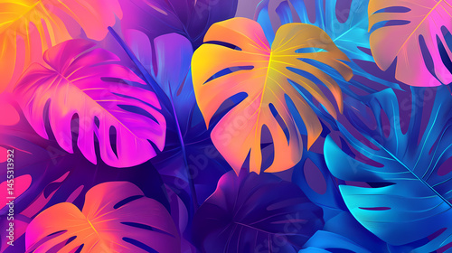 monstera deliciosa neon leaves