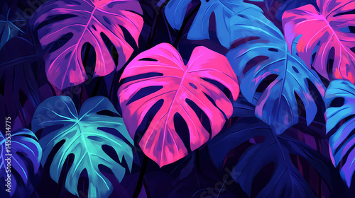 monstera deliciosa neon leaves