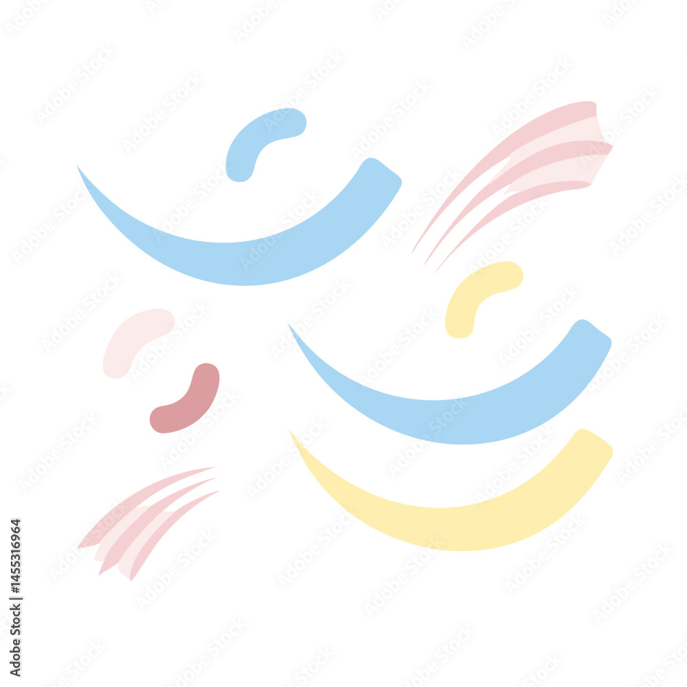 Fototapeta premium Abstract Curves And Splashes Design Soft Pastel Color Palette On Black Background