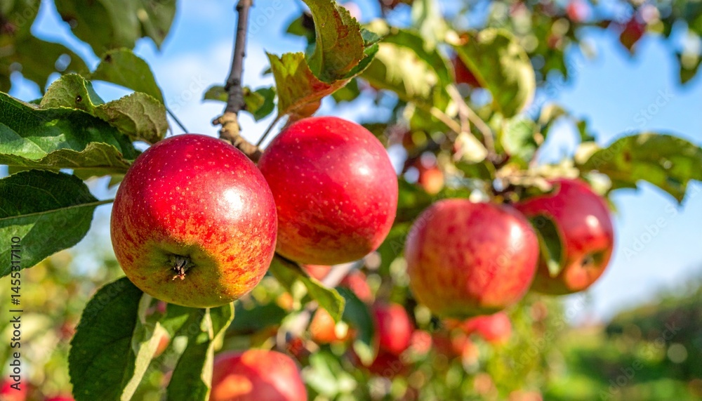 Obraz premium red apple fruit garden, close up