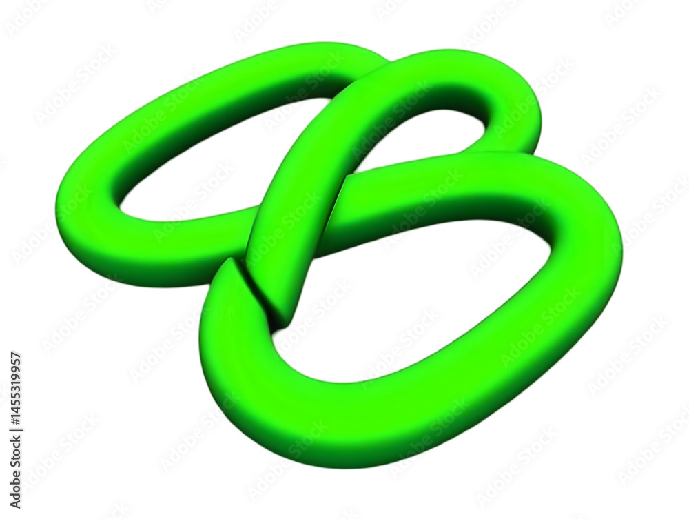Abstract 3D Render of Green Loop Shape Isolated on Transparent Background Abstract 3D Render of Green Loop Shape Isolated on Transparent Background